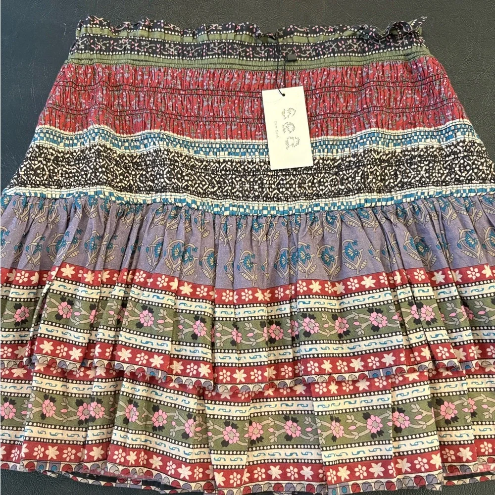 Sea New York Purple and Red Smocked Bubble Mini Skirt - Picture 1 of 3